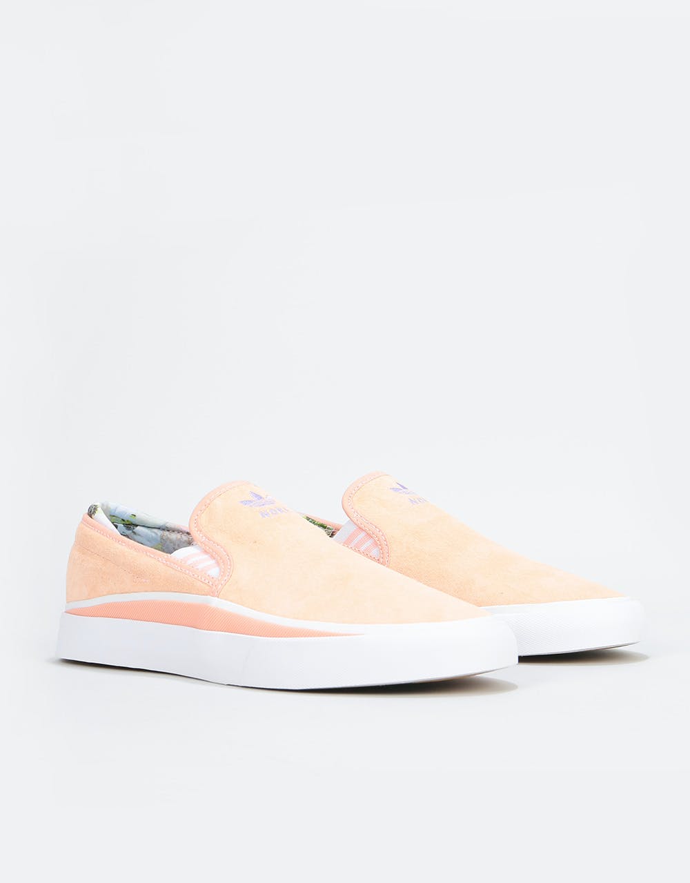 Adidas Sabalo Slip x Nora Skate Shoes - Clear Orange/Cloud White/Light Purple