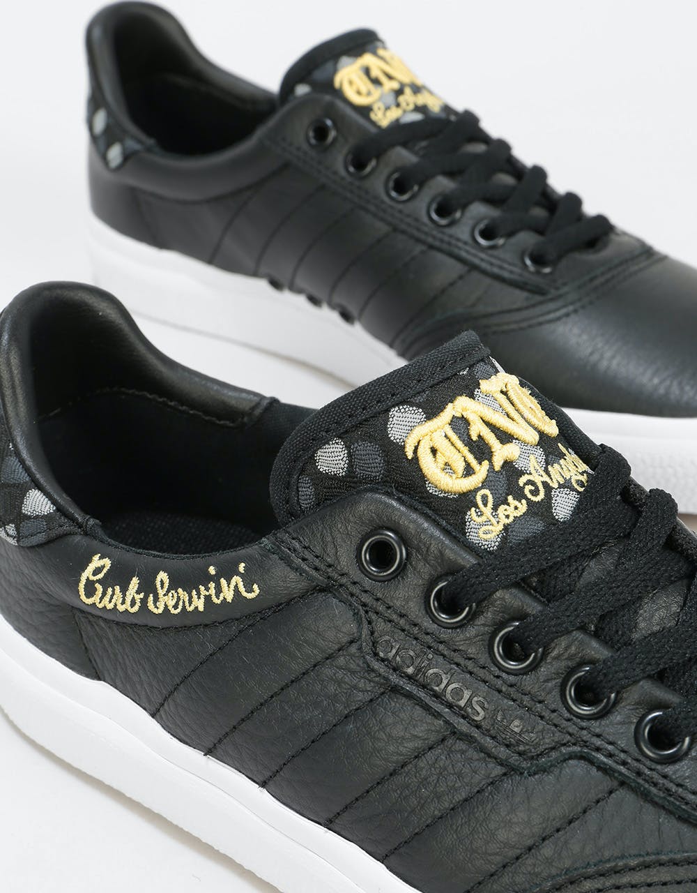 Adidas x TNT 3MC Skate Shoes - Black/White/Matte Gold