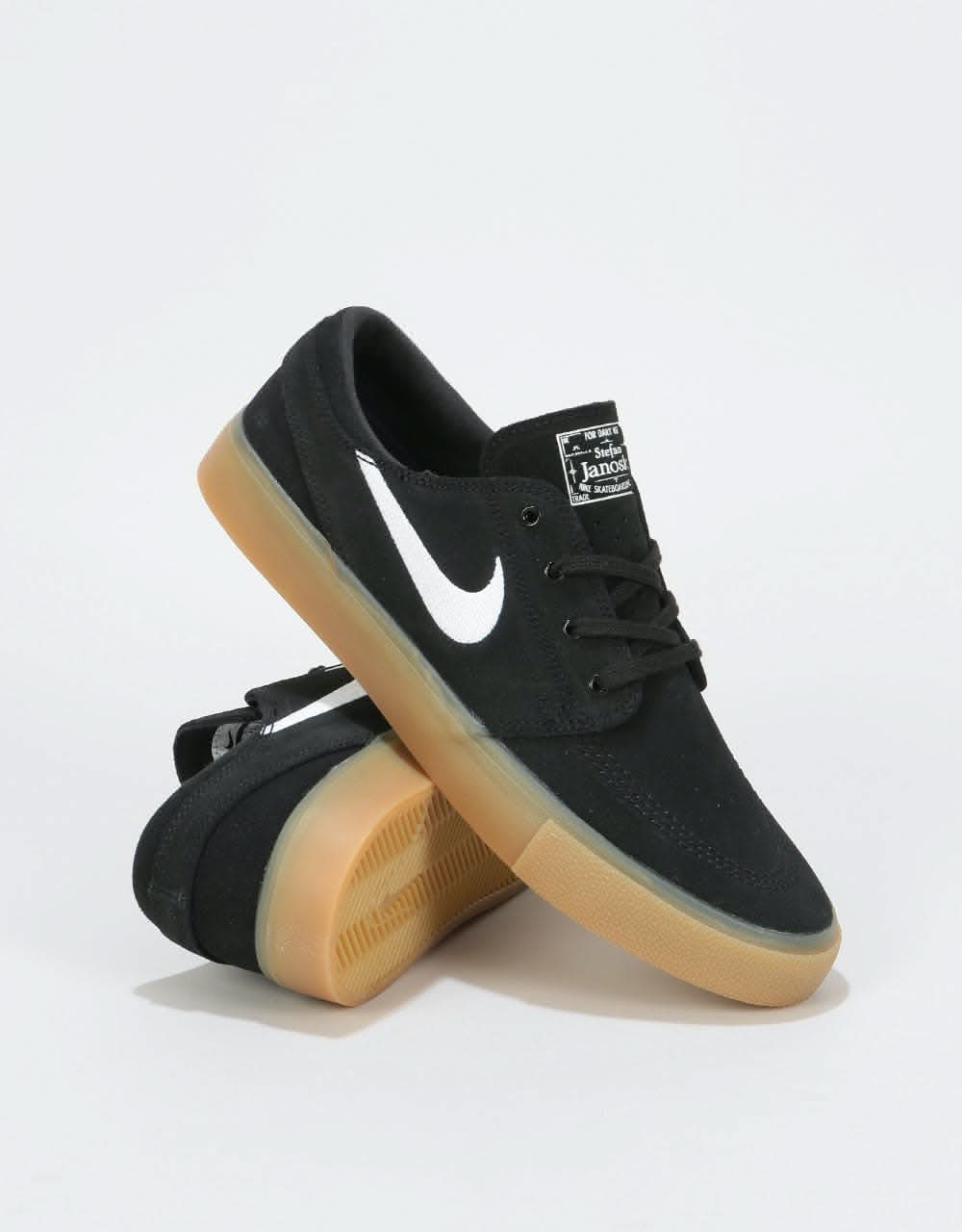 Nike SB Zoom Janoski RM Skate Shoes - Black/White-Gum Light Brown