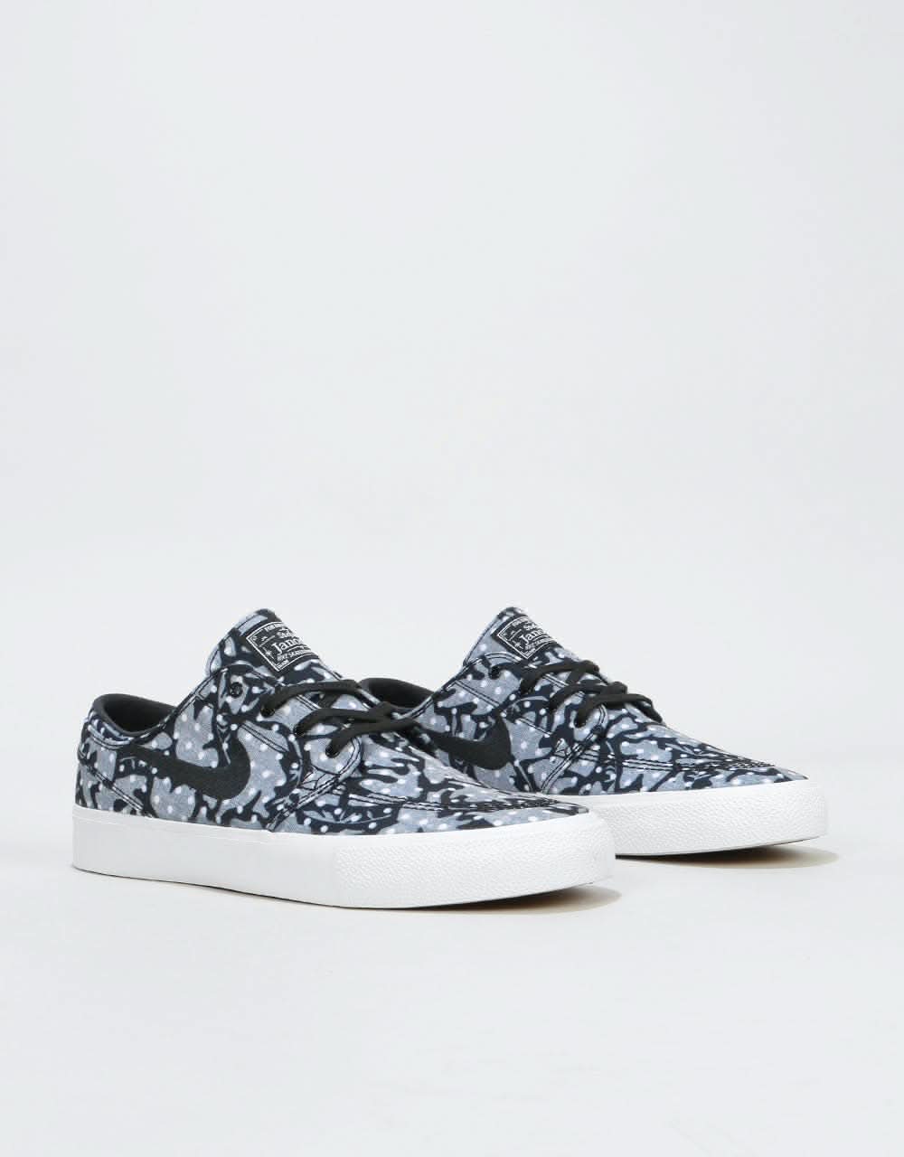Nike SB Zoom Janoski RM Canvas Skate Shoes - Black/White-Vast Grey-Gum