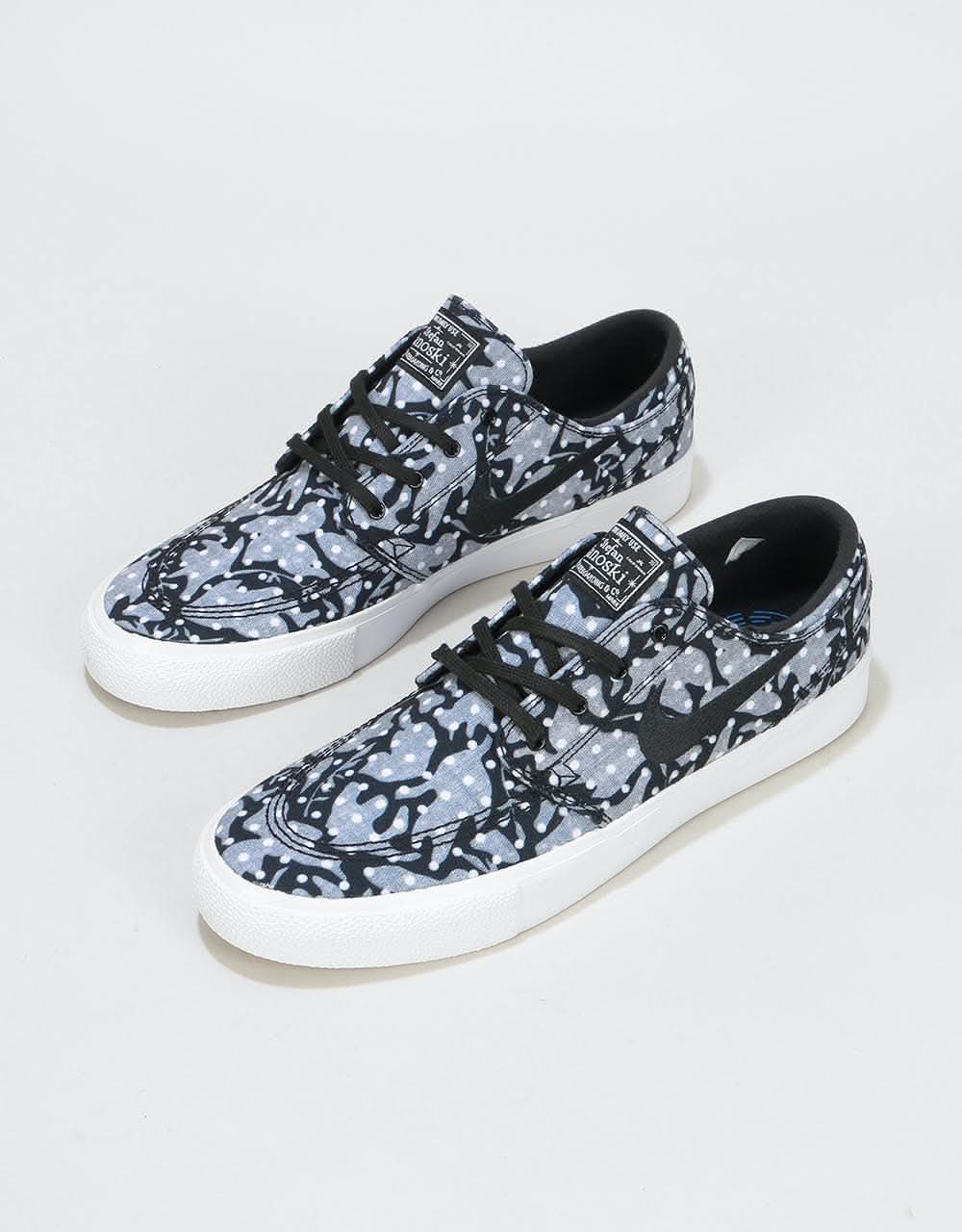 Nike SB Zoom Janoski RM Canvas Skate Shoes - Black/White-Vast Grey-Gum