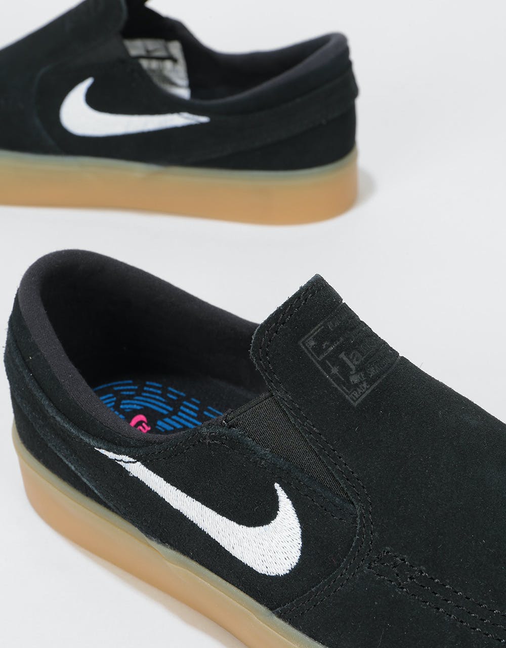 Nike SB Zoom Janoski Slip RM Skate Shoes - Black/White-Gum Light Brown
