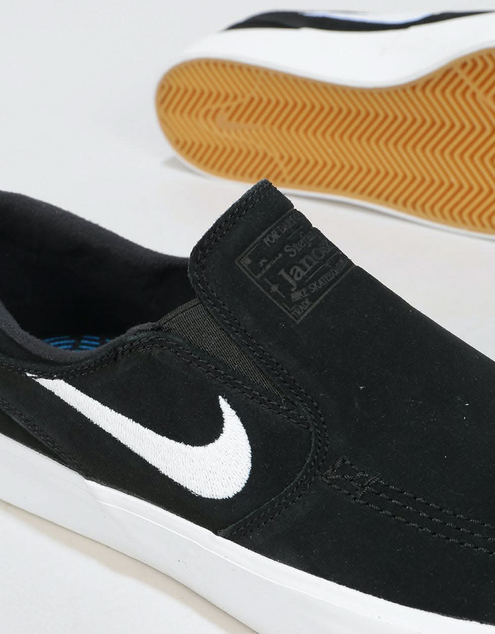 Nike SB Zoom Janoski Slip RM Skate Shoes - Black/White-White