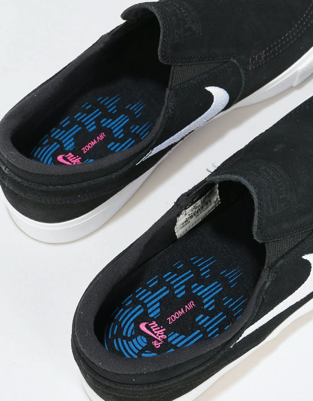 Nike SB Zoom Janoski Slip RM Skate Shoes - Black/White-White