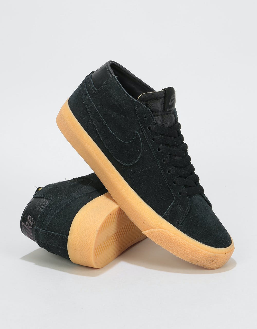 Nike SB Zoom Blazer Chukka Skate Shoes - Black/Black-Thunder Grey-Gum