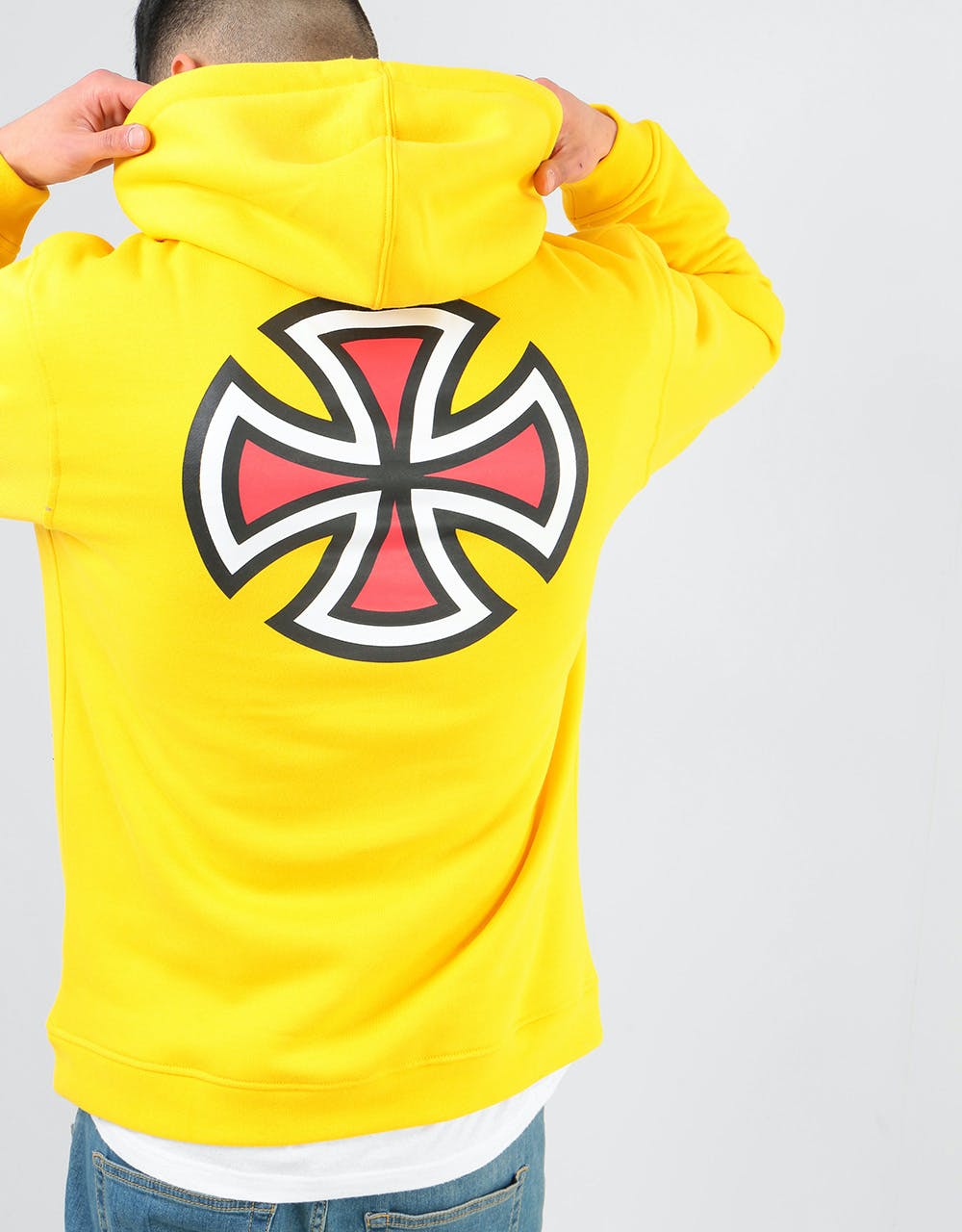 Independent Bar Cross Pullover Hoodie - Yellow