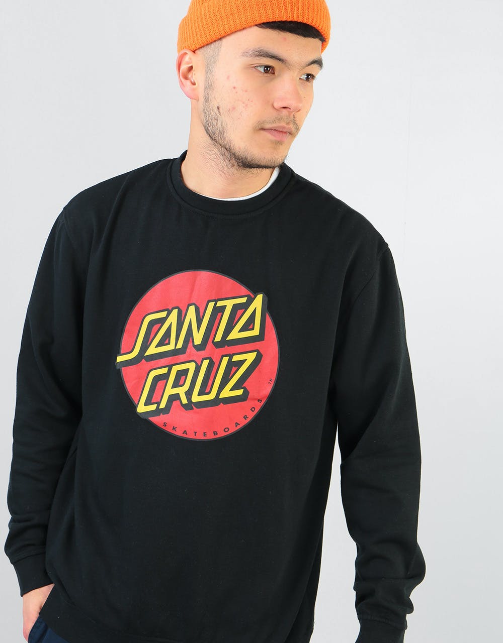 Santa Cruz Classic Dot Crew Sweatshirt- Black