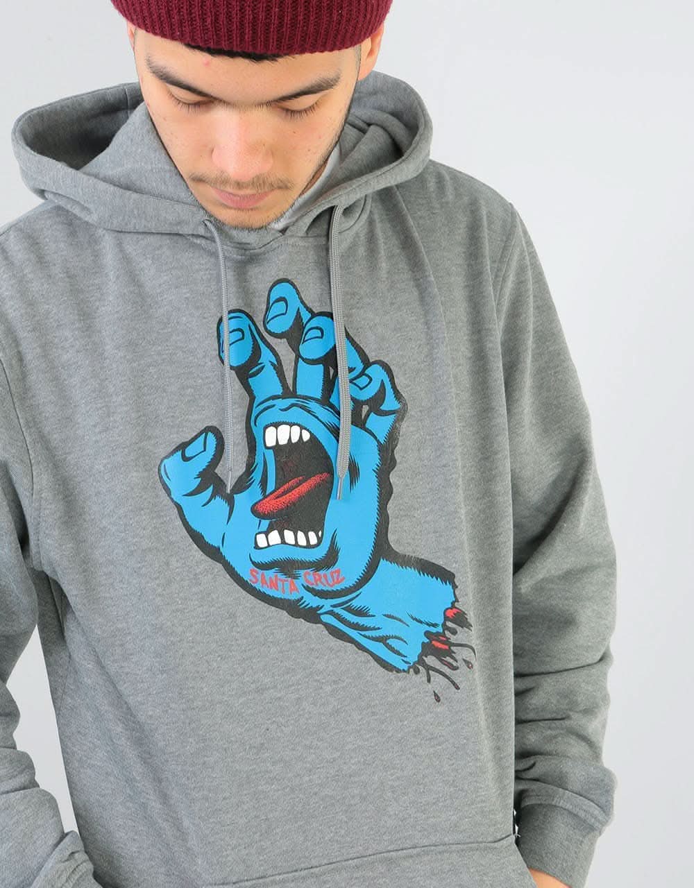 Santa Cruz Screaming Hand Pullover Hoodie - Dark Heather