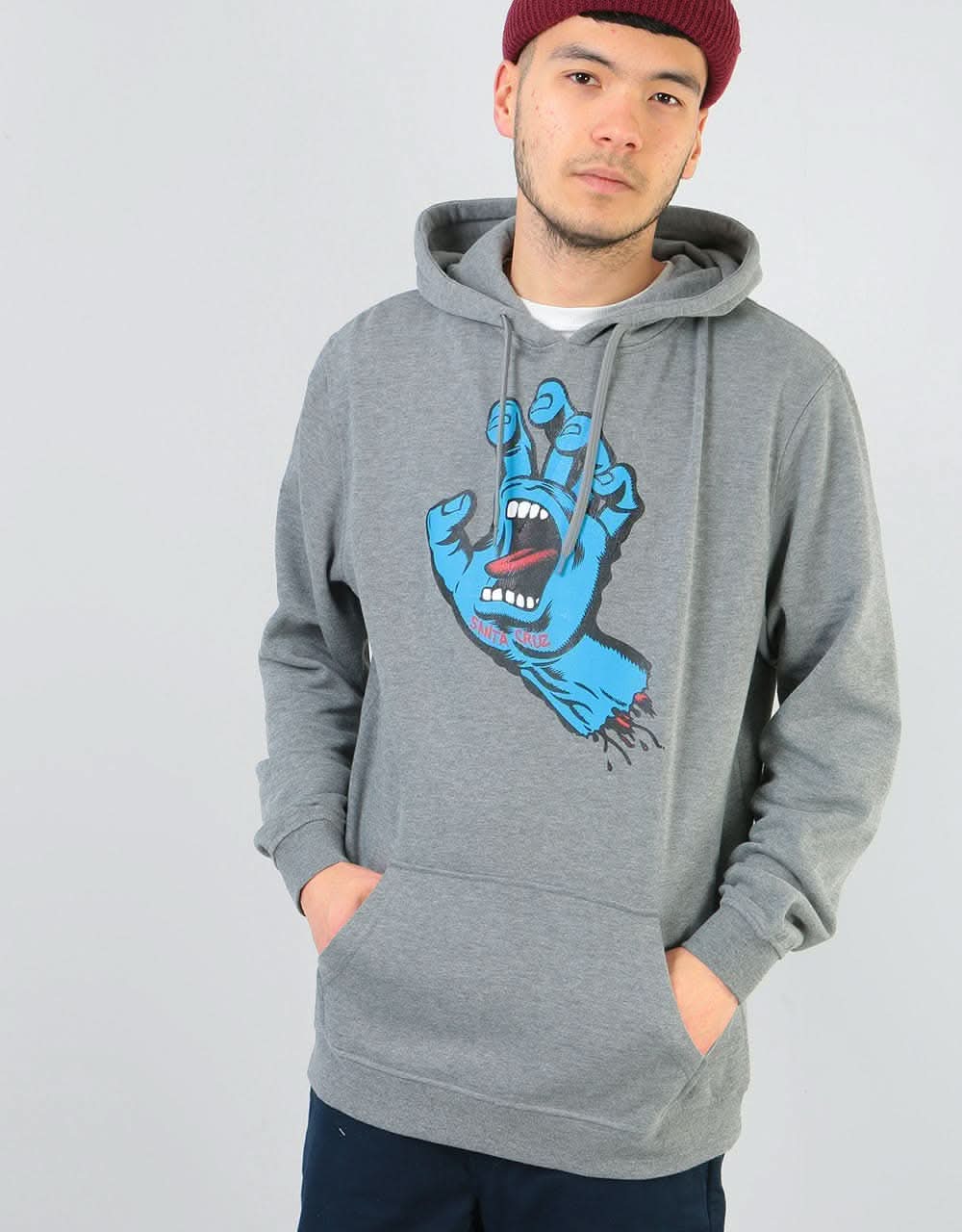Santa Cruz Screaming Hand Pullover Hoodie - Dark Heather