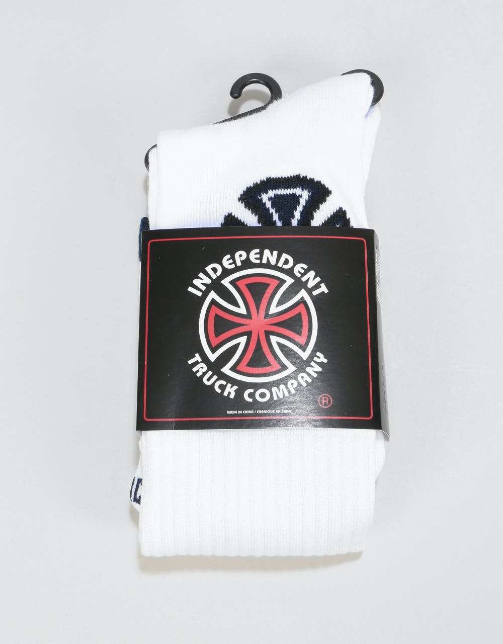 Independent Big Cross Primary Socks - White