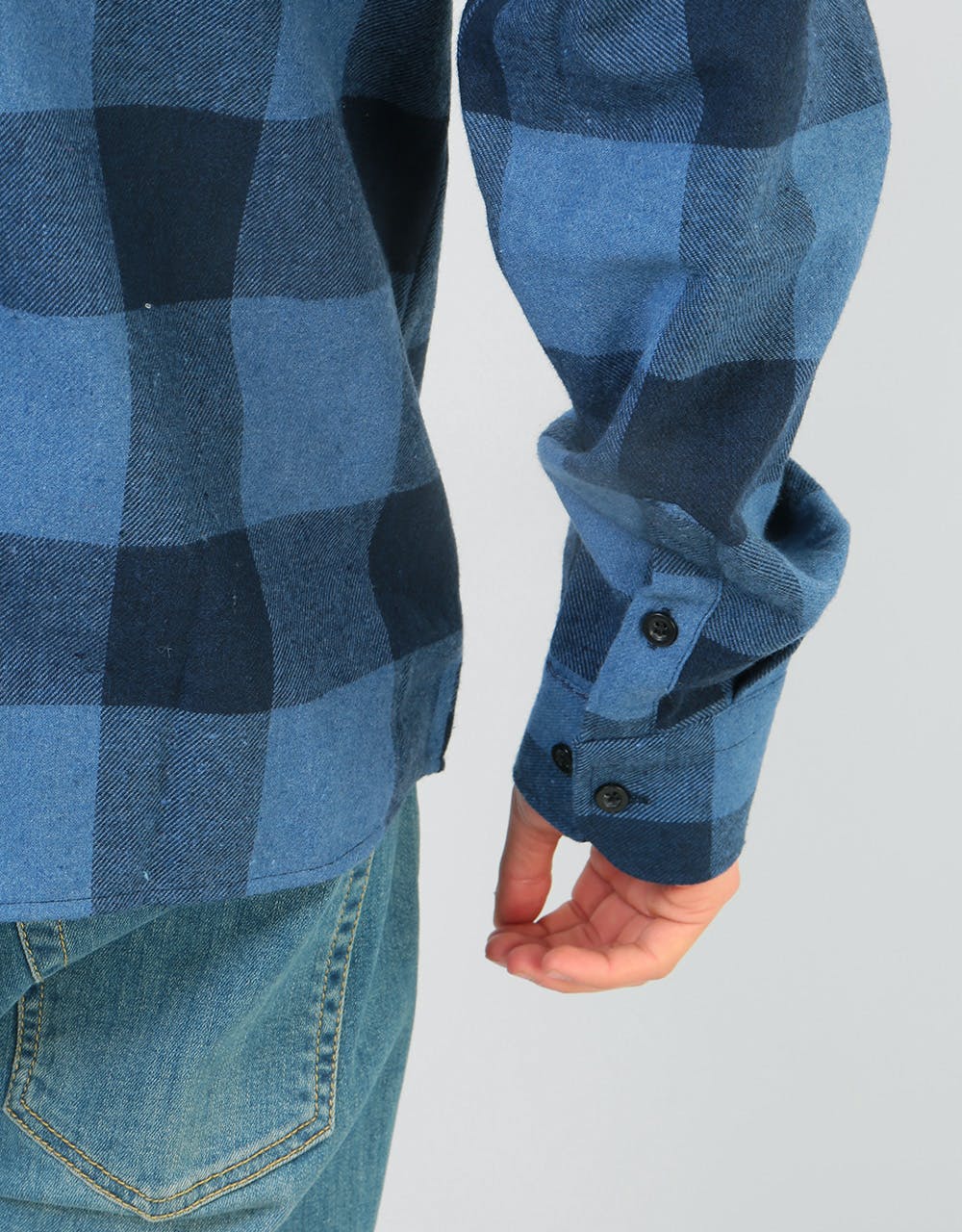 Route One Flannel Shirt - Navy Blue/Powder Blue