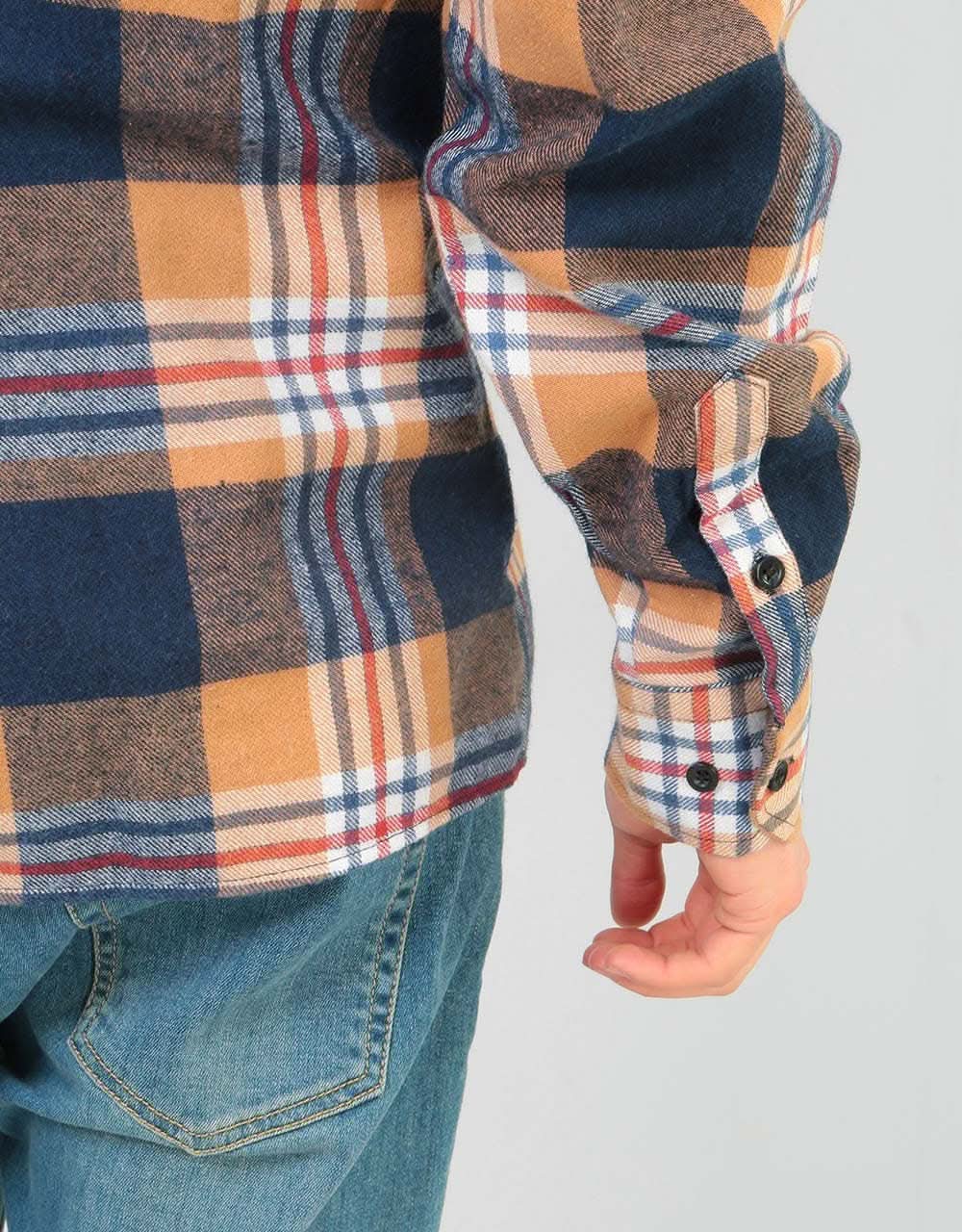 Route One Flannel Shirt - Brown/Navy/White