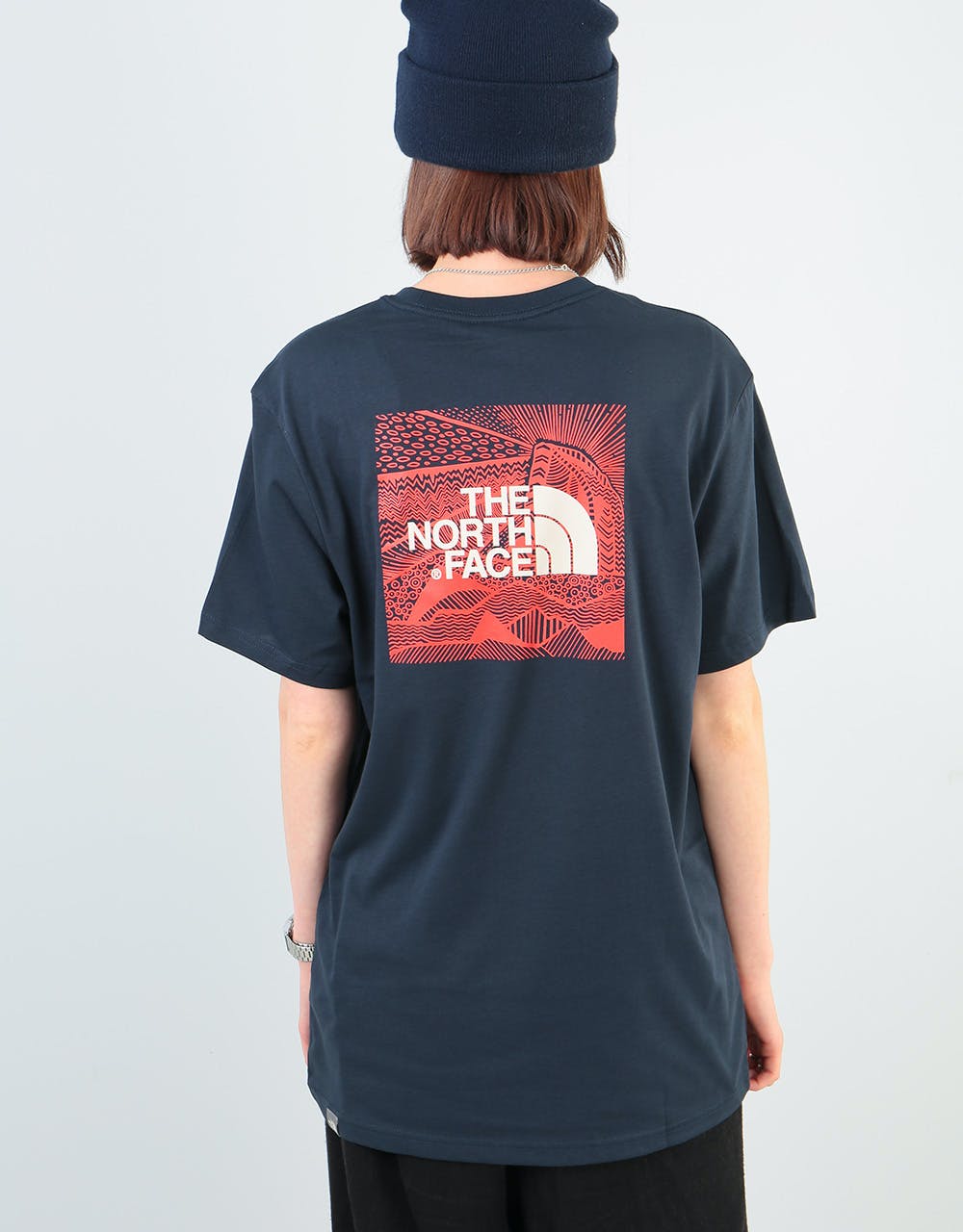 The North Face Womens S/S Redbox Celebration Oversized T-Shirt - Navy