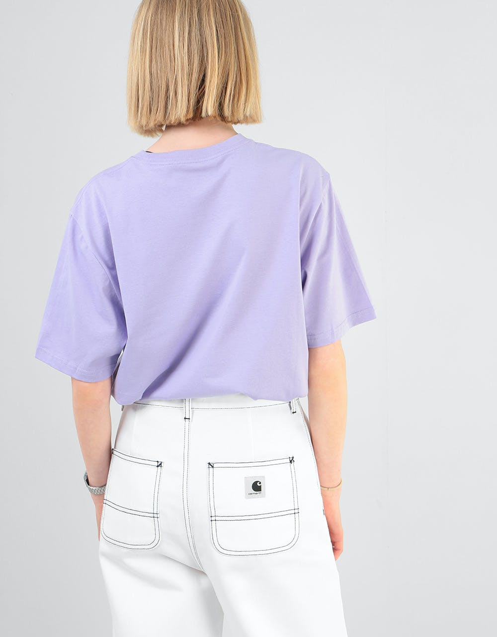 Carhartt WIP Womens Script Oversized T-Shirt - Soft Lavender/White