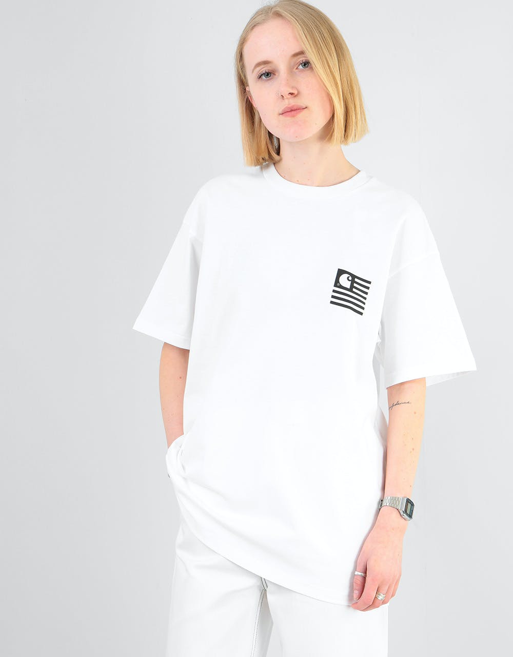 Carhartt WIP Womens State Patch Oversized T-Shirt - White
