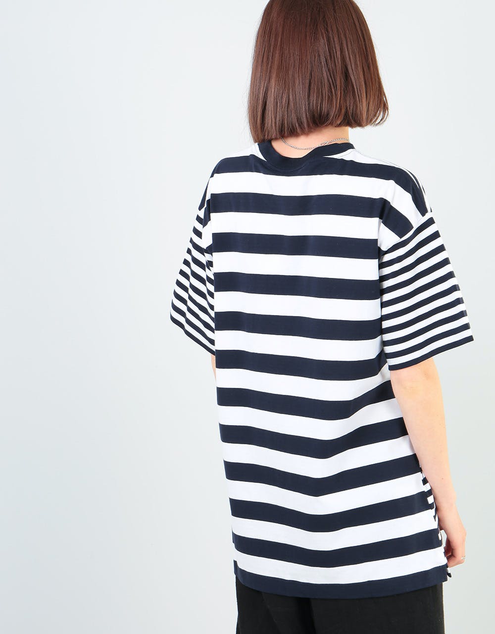 Carhartt WIP Womens Barkley Oversized Pocket T-Shirt - Navy/White (Stripe)