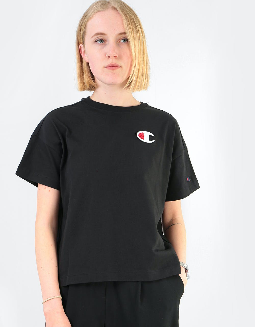 Champion Womens C Logo Crewneck T-Shirt - NBK