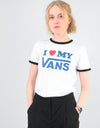 Vans Womens Love Ringer T-Shirt - White/Black