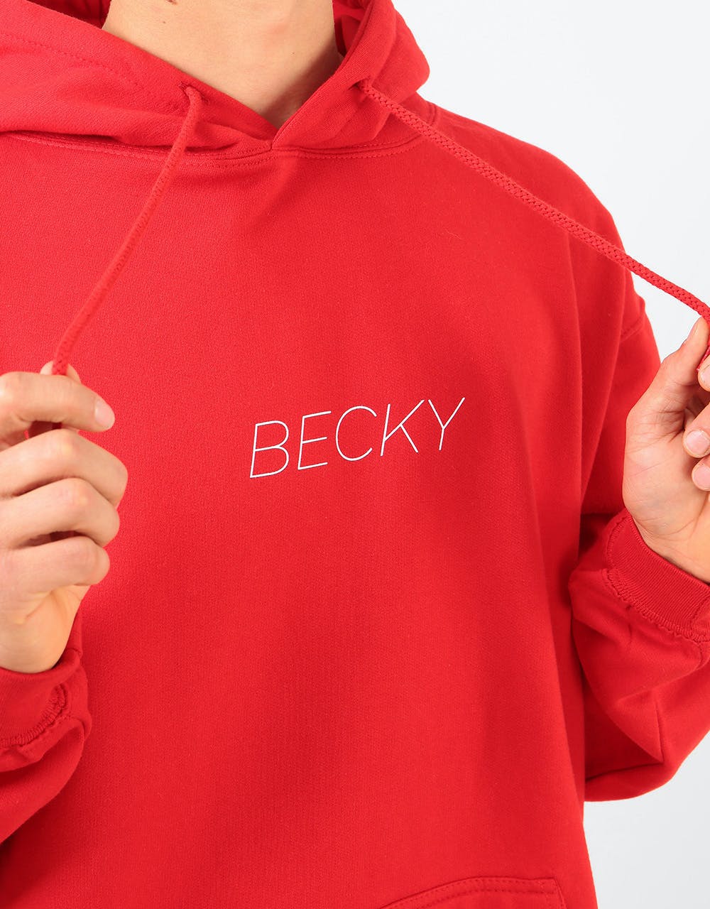 Becky Factory Legs Pullover Hoodie - Red