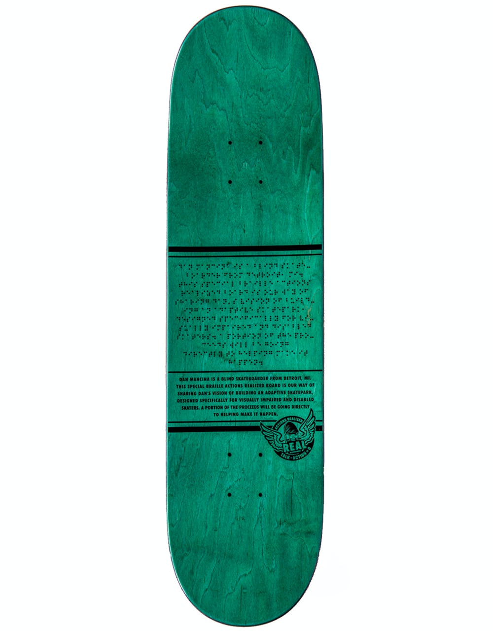 Real Mancina x Actions REALized Braile Skateboard Deck - 8.25"