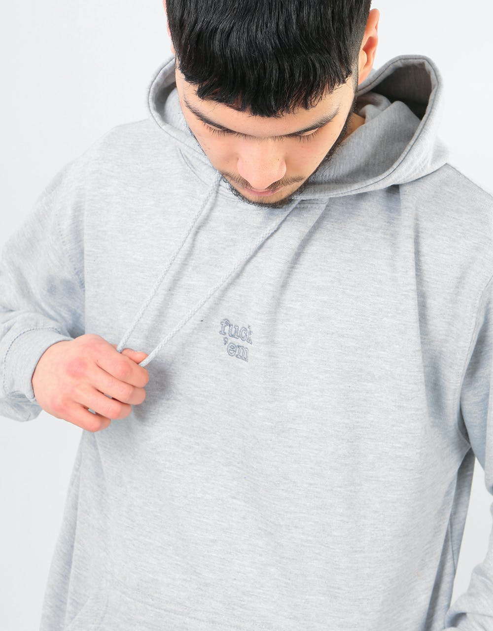Route One Fuck 'Em Pullover Hoodie - Heather Grey/Grey