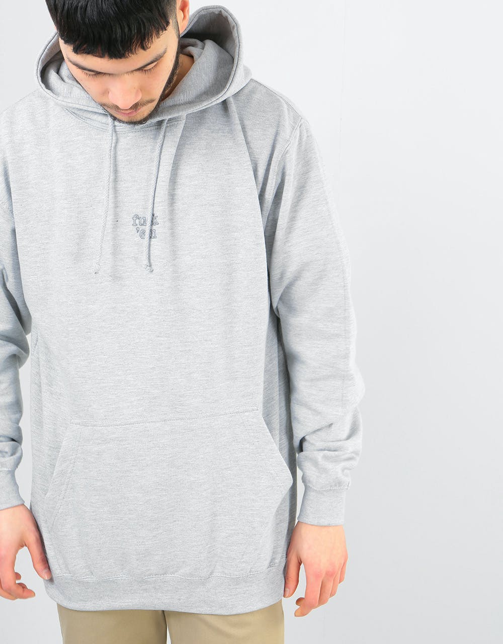 Route One Fuck 'Em Pullover Hoodie - Heather Grey/Grey