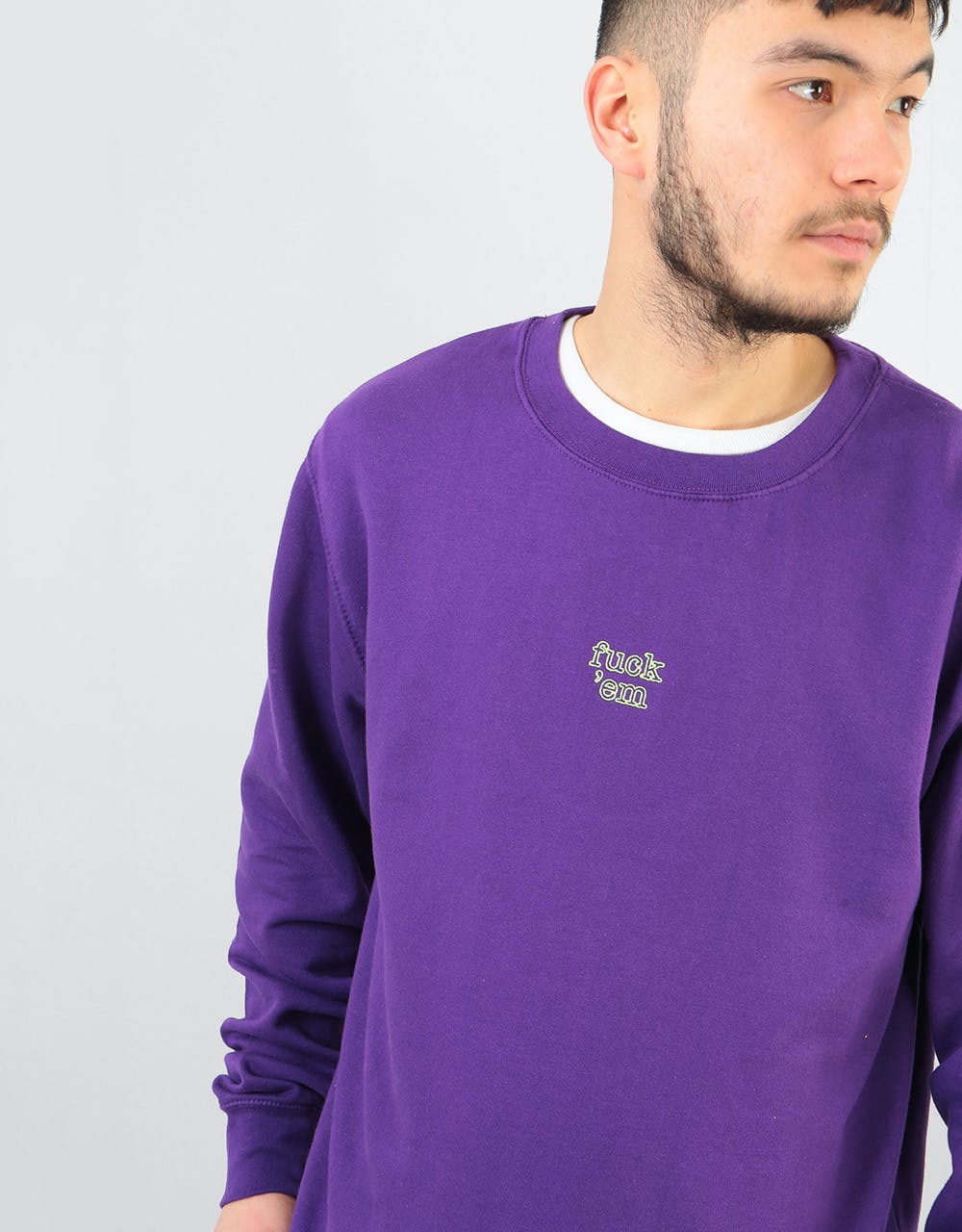Route One Fuck 'Em Sweatshirt - Purple/Green