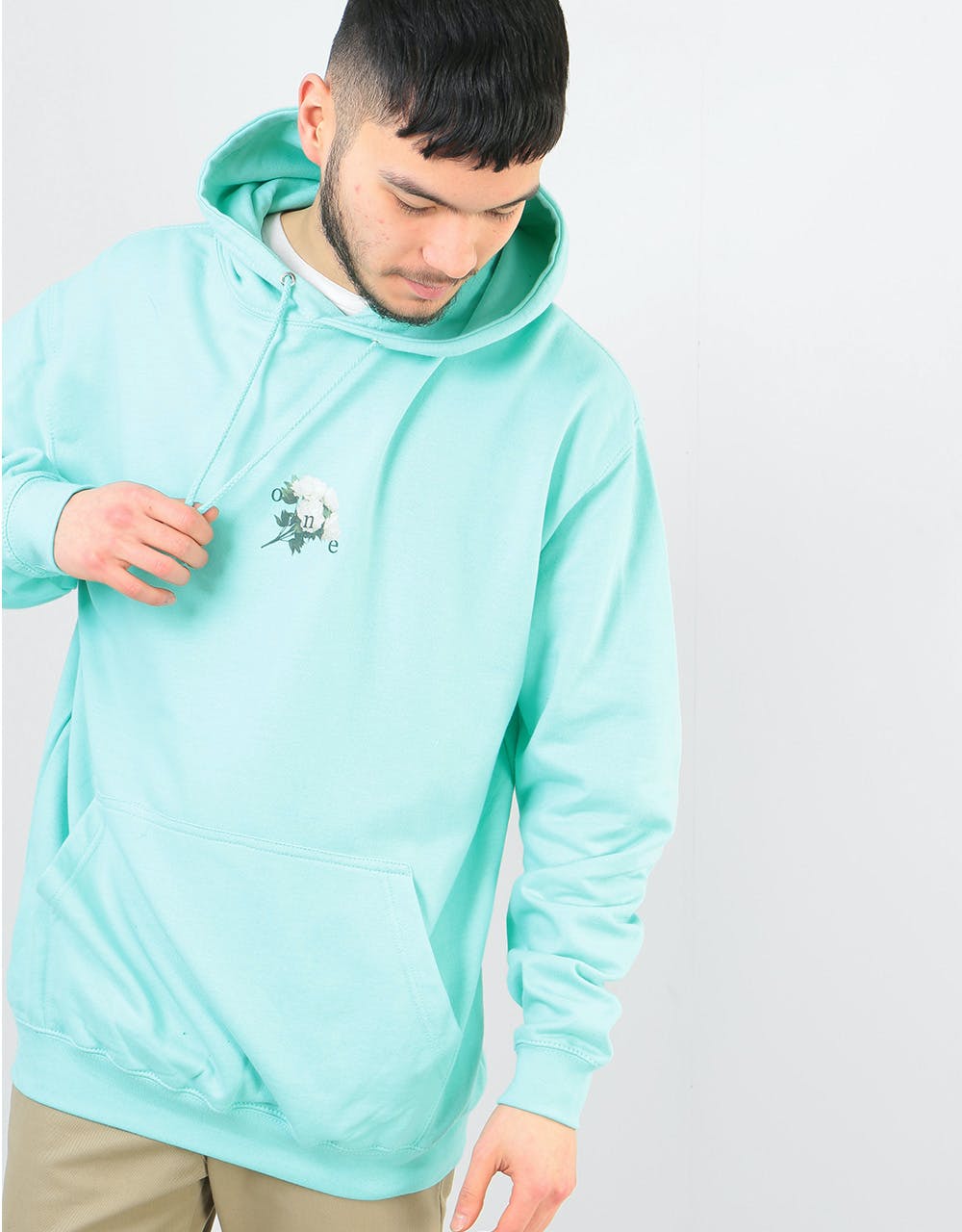 Route One Peonies OG Pullover Hoodie - Peppermint