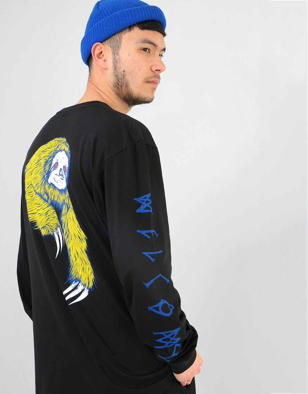 Welcome Sloth L/S T-Shirt - Black/Blue/Yellow