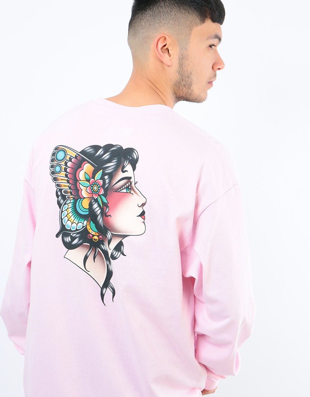 Scarred For Life Gypsy Butterfly LS T-Shirt - Light Pink