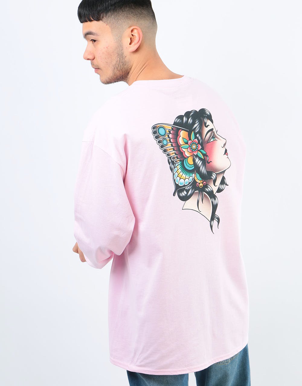 Scarred For Life Gypsy Butterfly LS T-Shirt - Light Pink