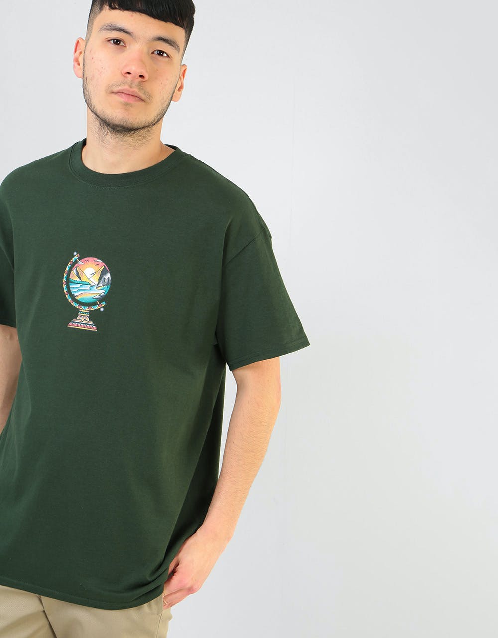 Scarred For Life Globe Trotter T-Shirt - Forest Green