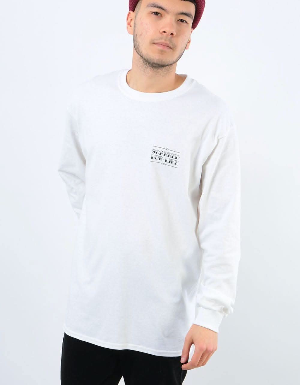 Scarred For Life Kiss From A Rose LS T-Shirt - White