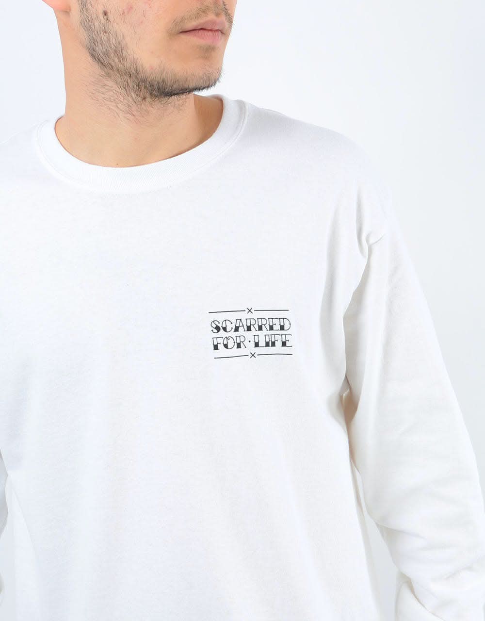Scarred For Life Kiss From A Rose LS T-Shirt - White