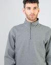 Carhartt WIP Chase Highneck 1/4 Zip Sweat - Dark Grey Heather/Gold