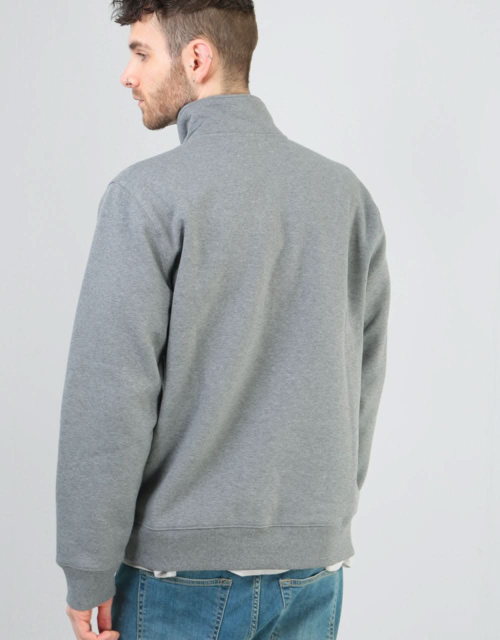 Carhartt WIP Chase Highneck 1/4 Zip Sweat - Dark Grey Heather/Gold