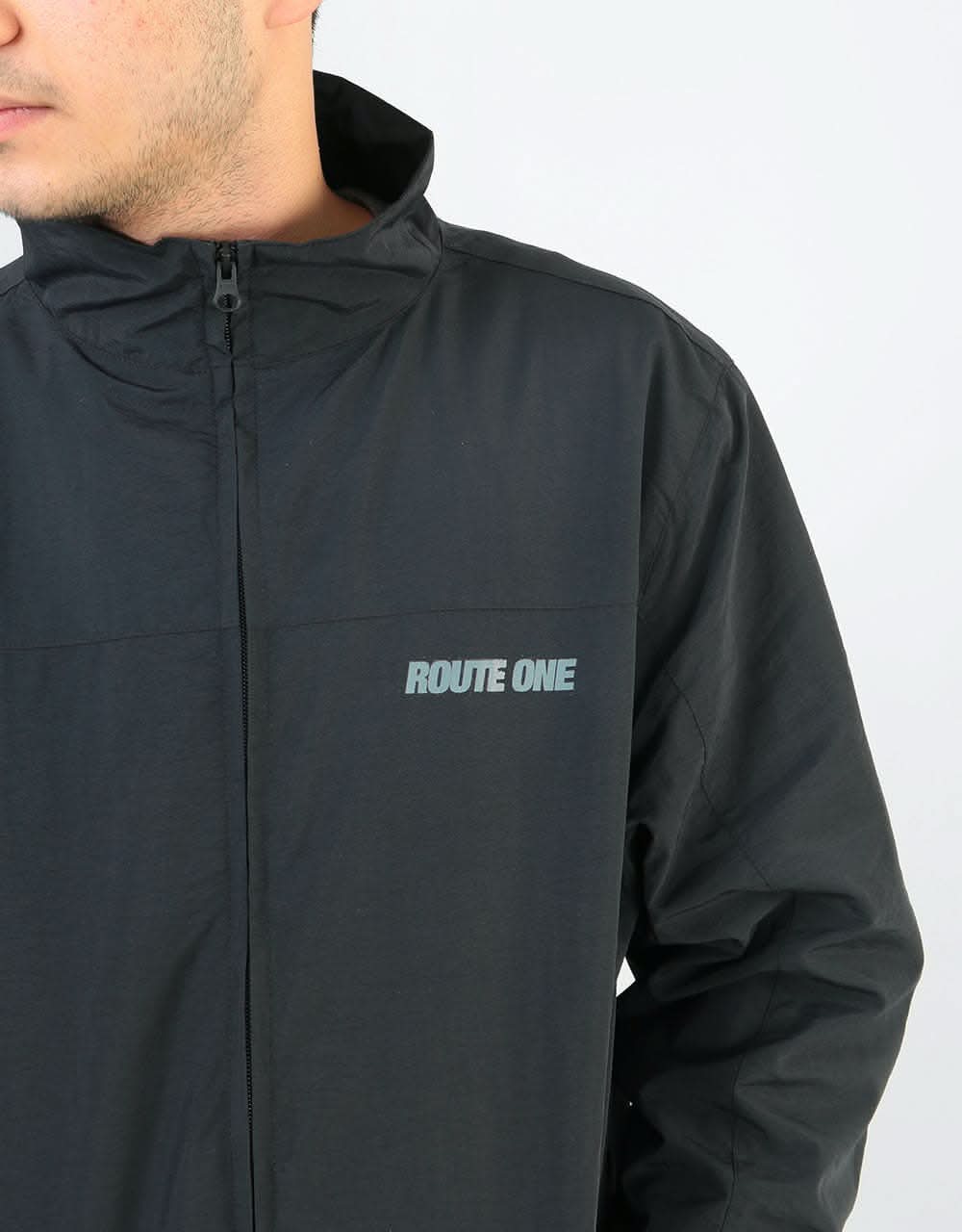 Route One Shell Track Top - Black