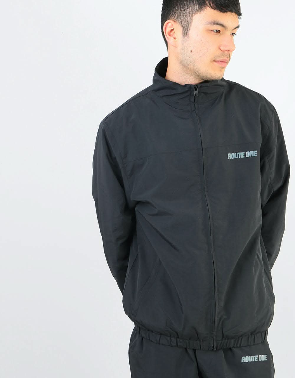Route One Shell Track Top - Black