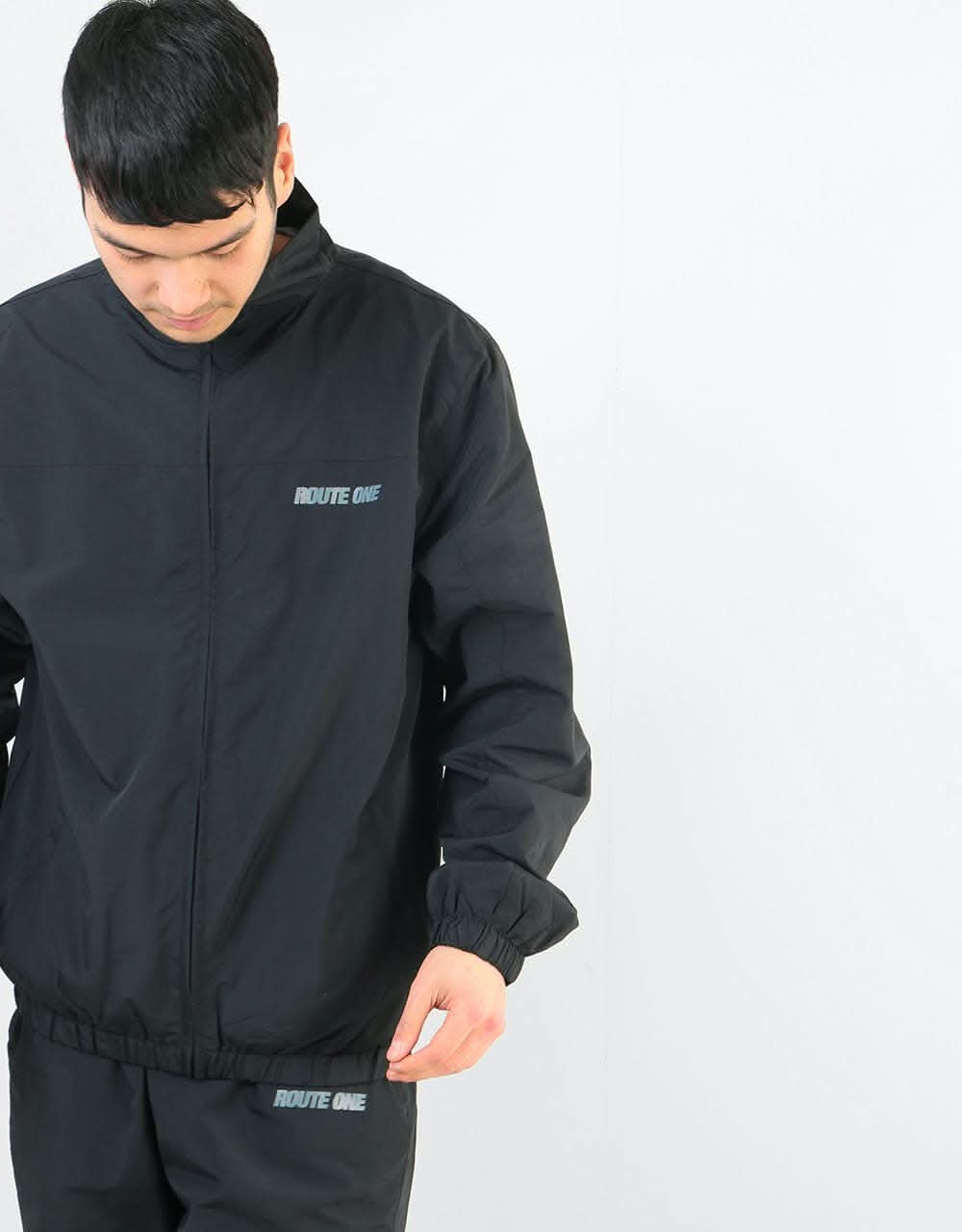 Route One Shell Track Top - Black