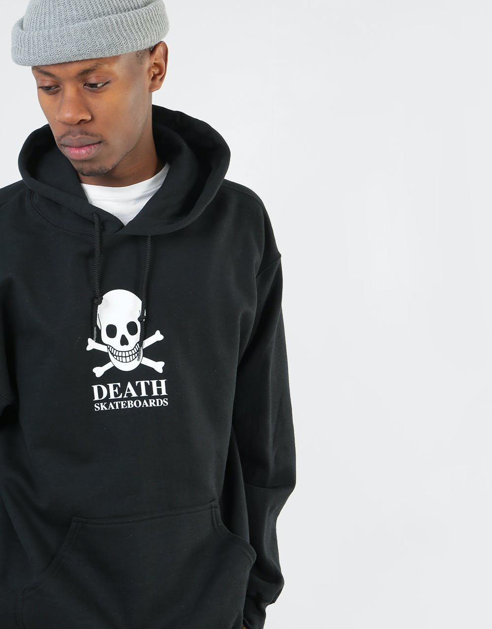 Death OG Skull Pullover Hoodie - Black/White