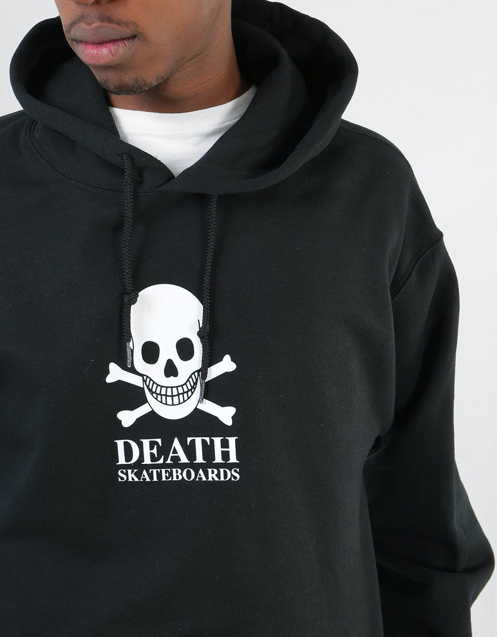 Death OG Skull Pullover Hoodie - Black/White