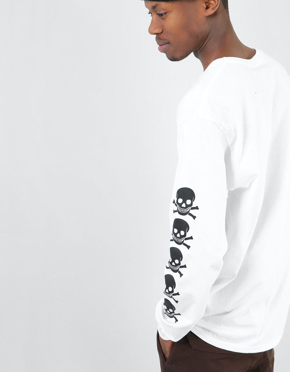 Death OG Skull L/S T-Shirt - White/Black