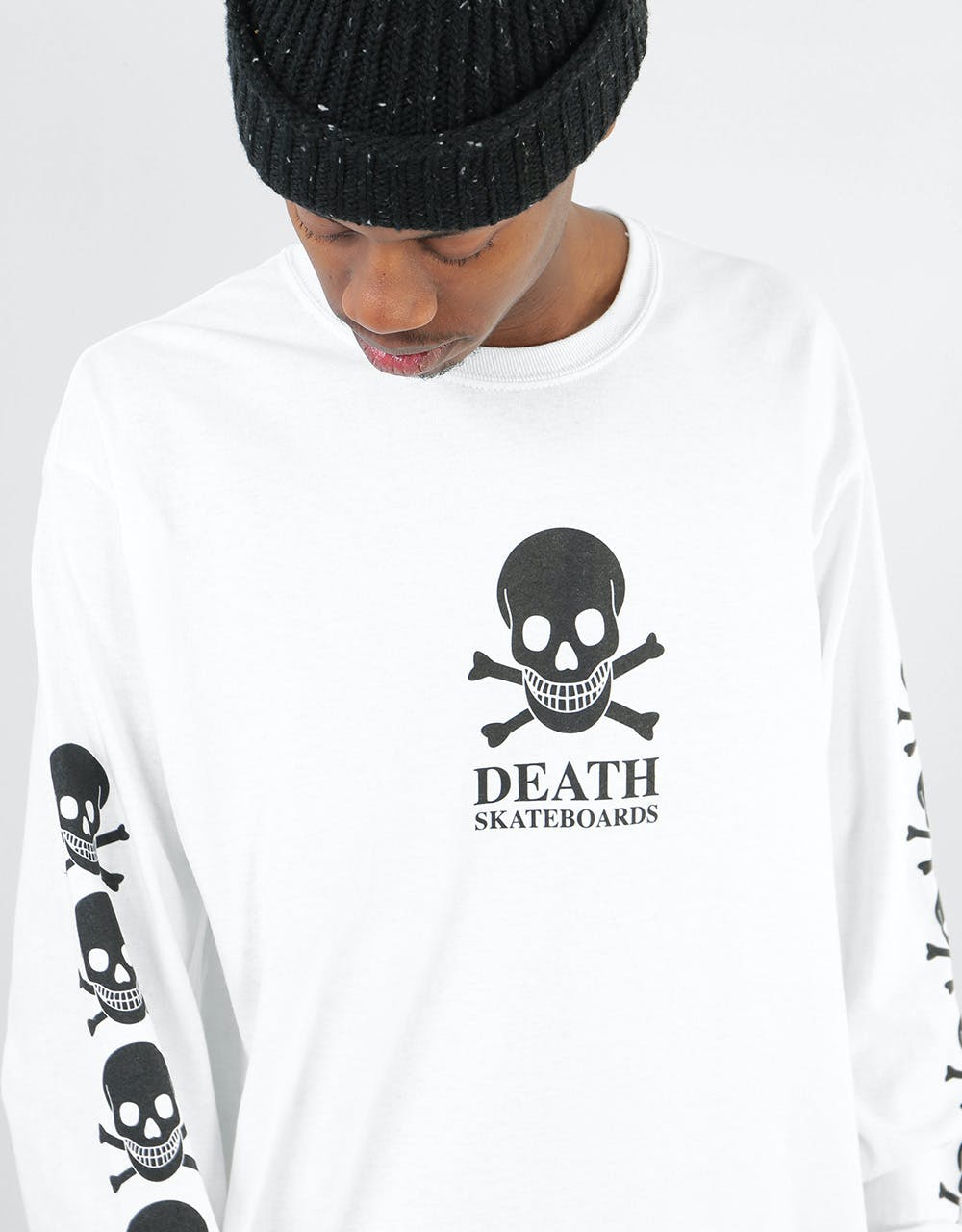 Death OG Skull L/S T-Shirt - White/Black