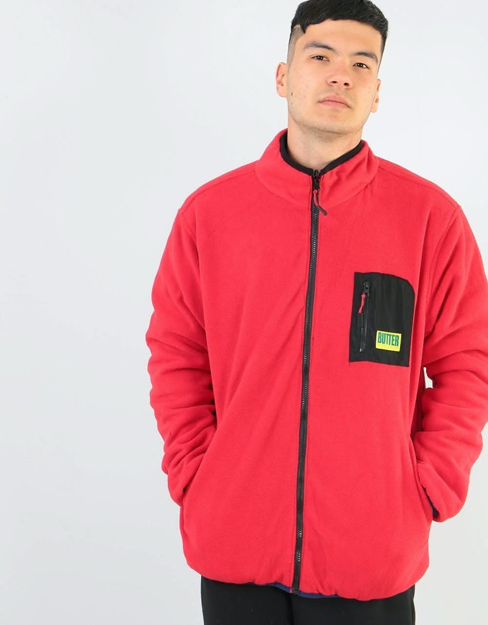 Butter Goods Artic Reversible Puffer Jacket - Black/Navy/Red