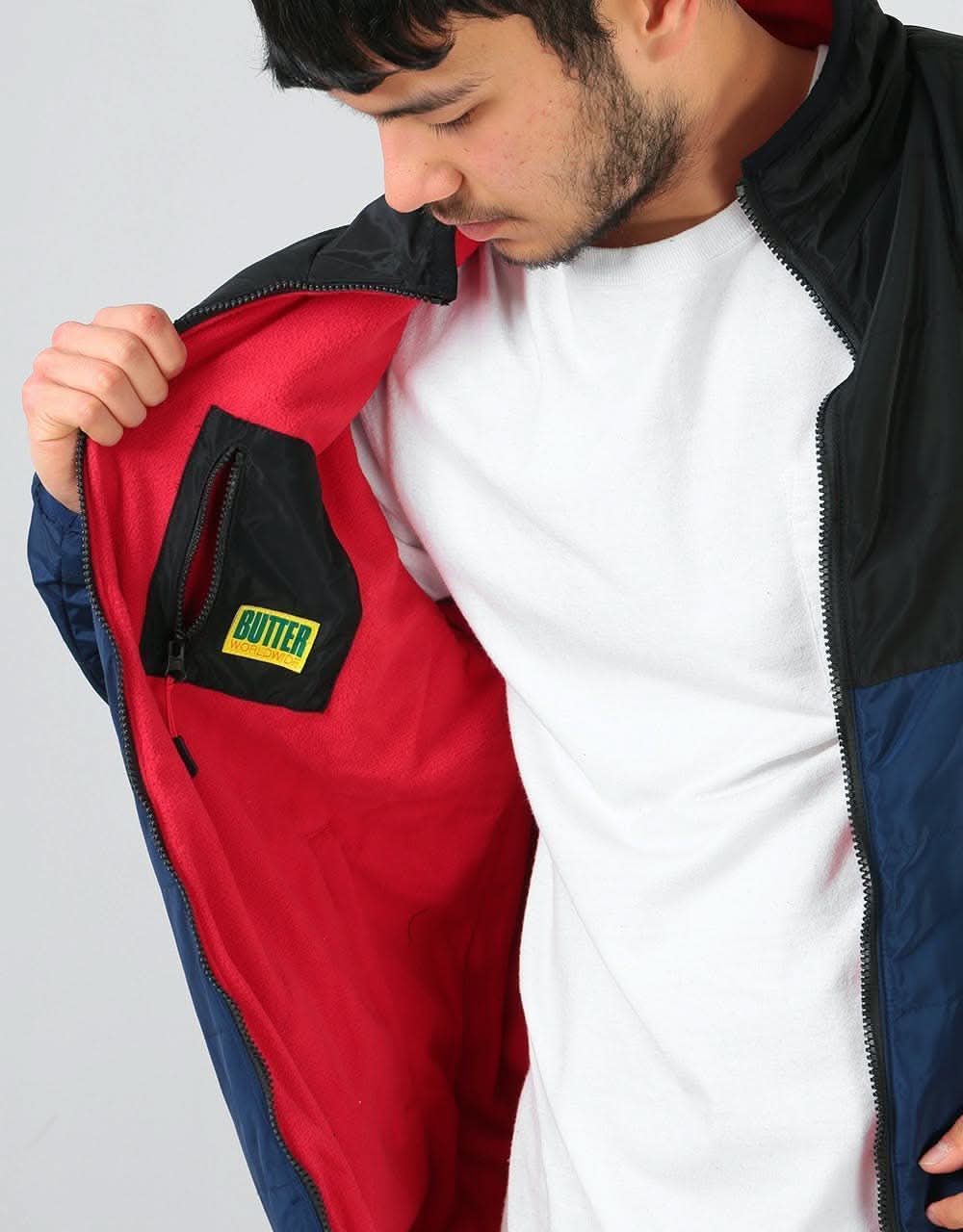 Butter Goods Artic Reversible Puffer Jacket - Black/Navy/Red