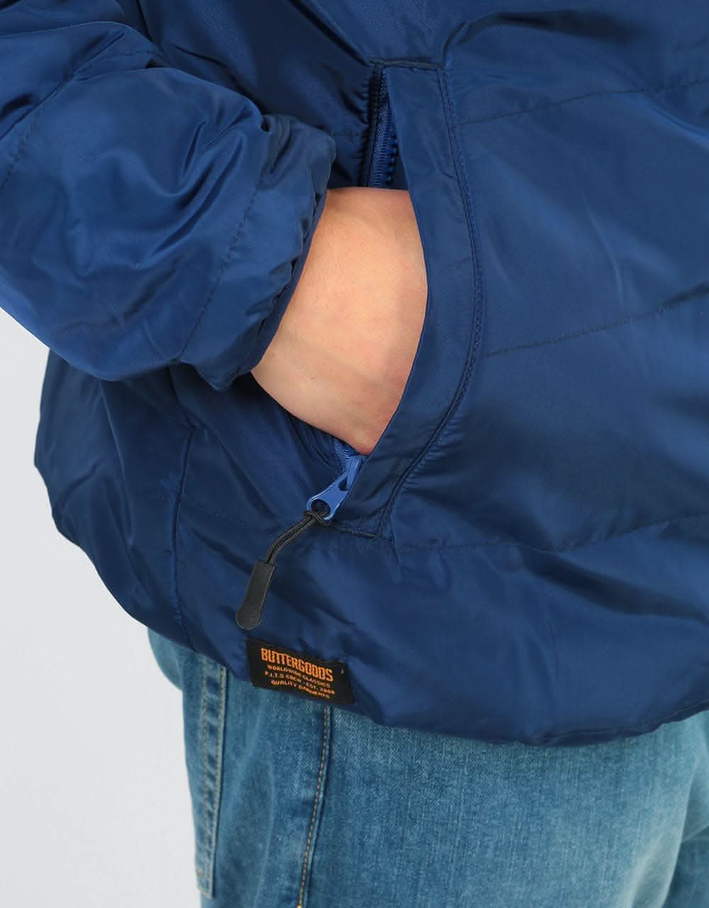 Butter Goods Artic Reversible Puffer Jacket - Black/Navy/Red