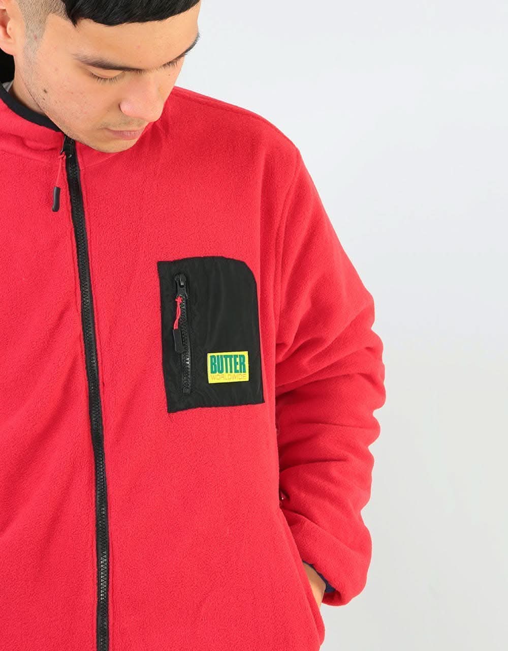 Butter Goods Artic Reversible Puffer Jacket - Black/Navy/Red