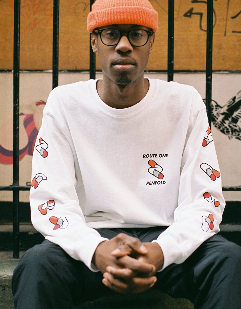 Route One x Mr. Penfold Dog Ends LS T-Shirt - White