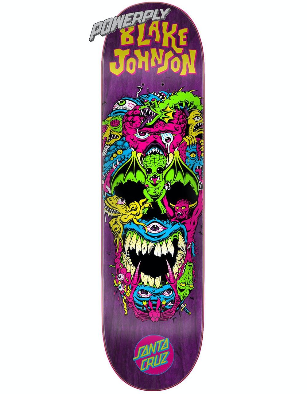 Santa Cruz Johnson Rad Skull Powerply Skateboard Deck - 8.375"