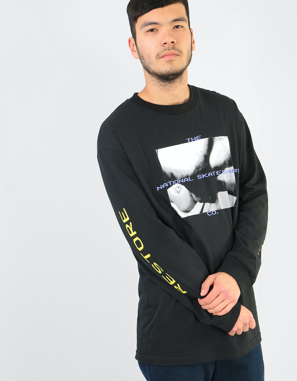 The National Skateboard Co Restore Project L/S T-Shirt - Black